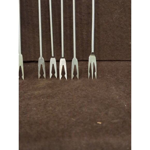 Set of 6+ Vintage 1970’s Fondue Forks Japan Stainless Steel - Picture 5 of 8